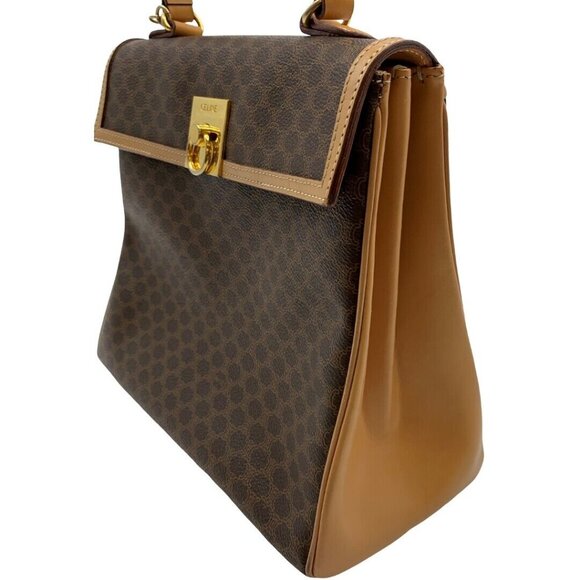 Authentic CELINE Kelly Macadam Hand Bag M13 Brown PVC #36634763 - Picture 6 of 12